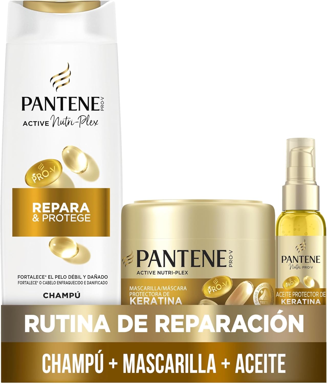 Pantene Pro-V champú + mascarilla protectora + aceite de keratina – 42% descuento Amazon España