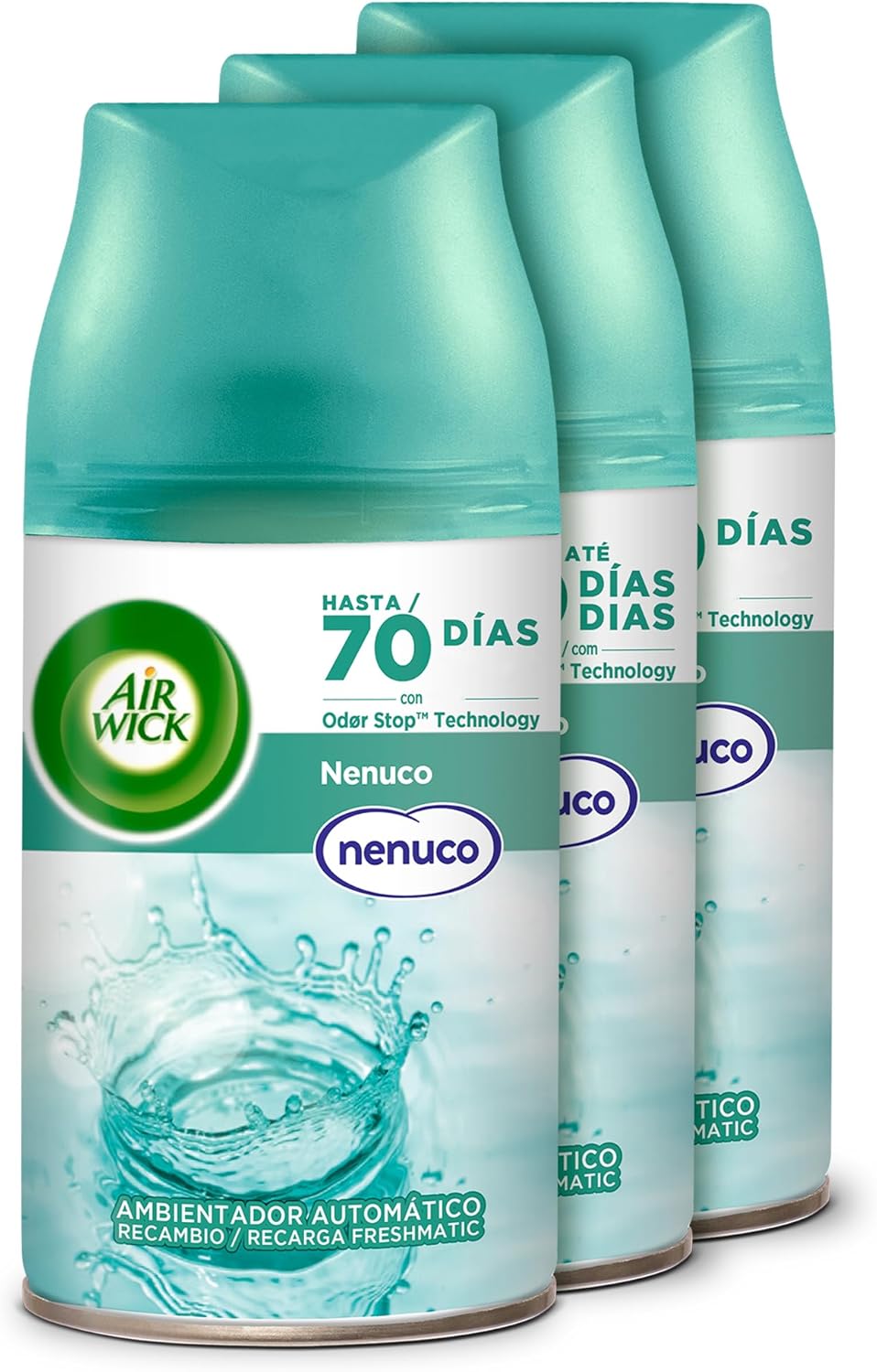 Air Wick Freshmatic recambio ambientador automático Nenuco 3 x 250 ml – 46% descuento Amazon España
