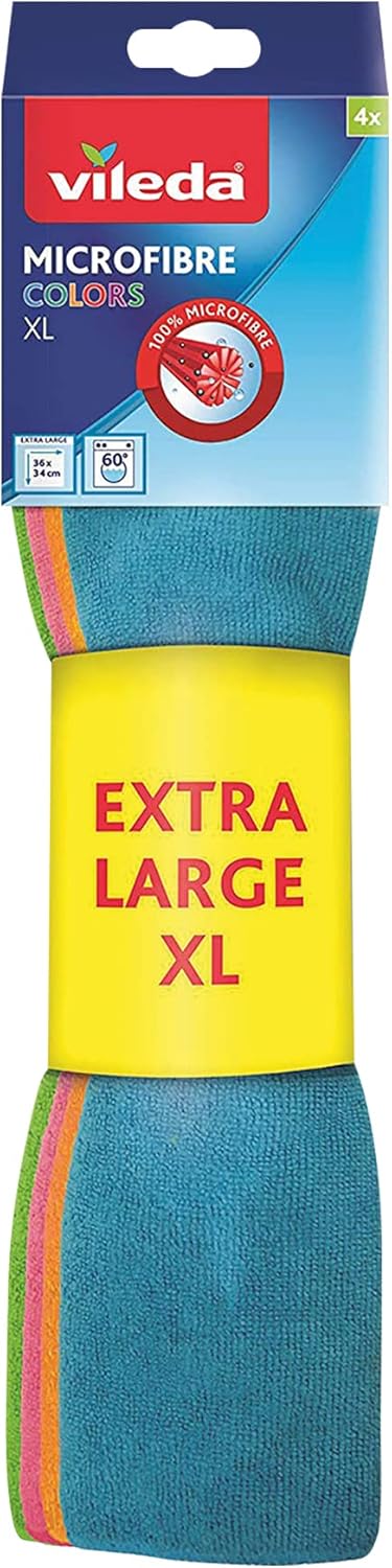 Vileda microfibra XL paños de limpieza 4 unidades – 41% descuento Amazon España