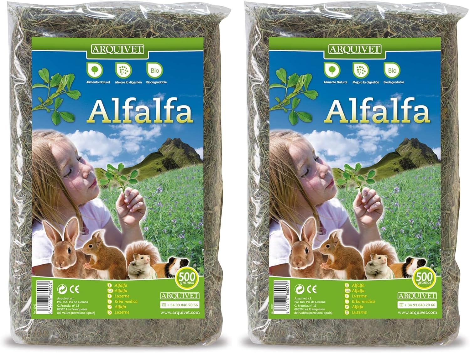 ARQUIVET Alfalfa para roedores 500 g x 2 – 62% descuento Amazon España